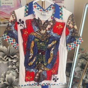 Colorful Graphic Button-Up Shirt